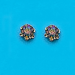 Gold Plated 5MM Mystic Fire Stud Earrings