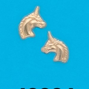 Gold Plated Unicorn Stud Earrings