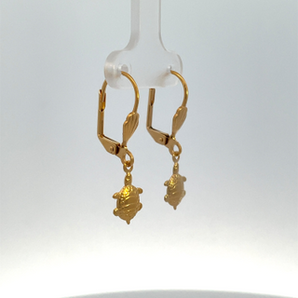 Gold Plated Turtle Dangling Earrings