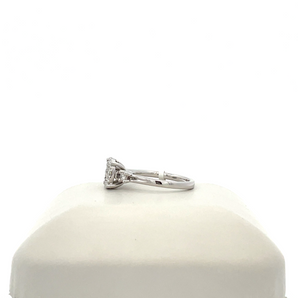 Lady's 14k White Gold Engagement Ring with Oval Cluster Center