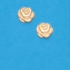 Gold Plated Rose Stud Earrings