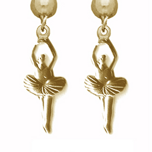 Gold Plated Ballerina Dangling Earrings
