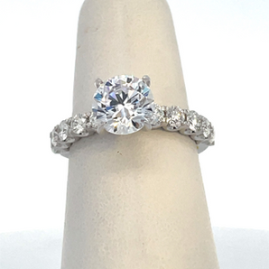 14K White 1.01CT Lab Grown Semi Mount Diamond Ring